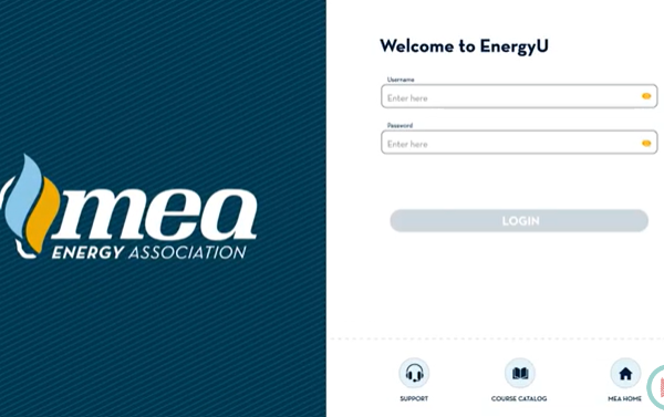 A still from MEA Energy's video; shows a screenshot of their EnergyU platform.
