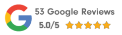 53 Google Reviews - 5/5 Stars with the Google Logo