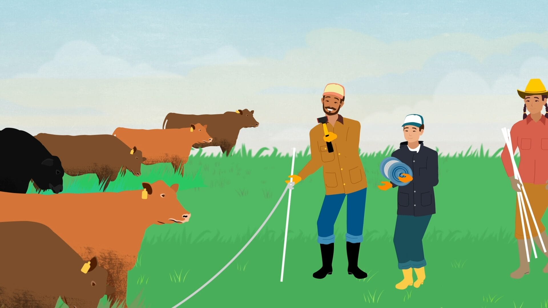 Western Sustainability Exchange Graphic 6: Social Media graphic showing farmers and happy cows